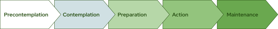 The Stages of Change Model: Precontemplation, Contemplation, Preparation, Action, and Maintenance
